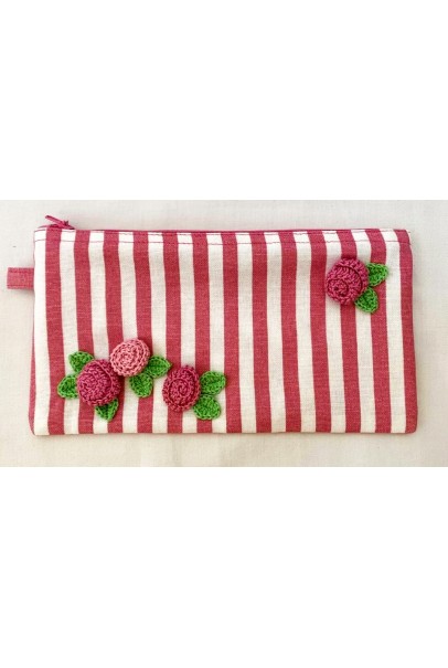 Happy Threads Pretty Cotton Storage Pouch (Pink)